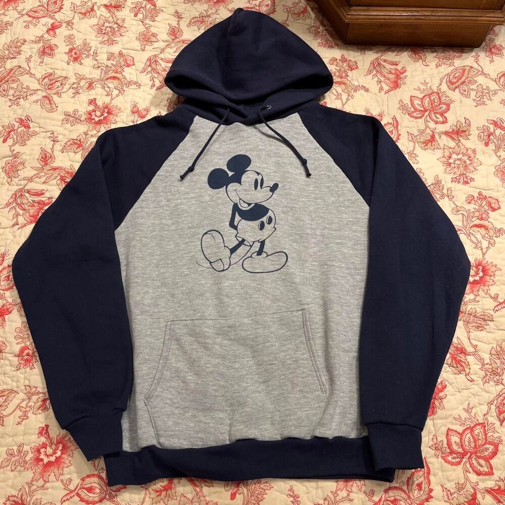 Disney Men's Navy and Grey Hoodie